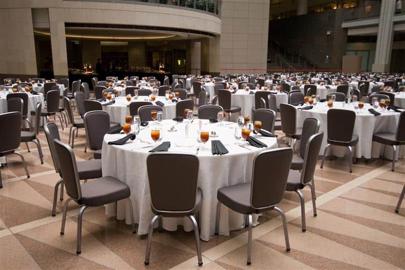 Several tables at an event.